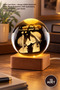 10 Pieces of Lighted Glass Globes – Decorative Globes with Wooden Bases, Color-Changing USB Lighting, Tabletop Shelf Display Light Globe
