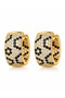 Raven Bold Leopard Stone Hoop Earrings - 2