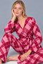 Women's Pink Patterned Belted Pajama Set - 5