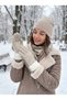 Women's Knitted Fur Ankle-Length Touchscreen Compatible Winter Gloves