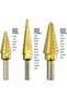 Sausiry 3 Pcs Titanium Step Drill Bit Set - 2