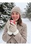 Women's Knitted Fur Ankle-Length Touchscreen Compatible Winter Gloves - 3