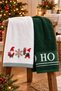 Set of 2 New Year's Embroidered Towels |   100% Cotton, 50X80 cm Hand & Face & Head Towel Set |   Christmas Gift