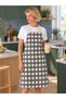 Kitchen Apron Water Repellent Stain-Resistant Fabric 100% Cotton Polka Dot Daily Kitchen Apron with Neck and Waist Tie - 2