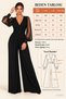 Flowy Cut, Stylish Posture - Women's Double-Breasted Collar Transparent Tulle Sleeves Viscose Jumpsuit - 6