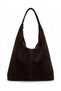 Women's Brown Suede Oversize Shoulder Bag - Soft Textured Suede Bag - Large Size Casual Vintage Shoulder Bag - 5
