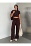 Women's Comfort Sandy Fabric Three-Piece Ensemble (Cardigan, Crop Pants) - 8