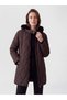 Peak New Season Brown Hooded Quilted Oversize Women's Puffer Coat