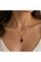 Ruby Stone Drop Pendant Women's Necklace - 2