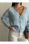 Women's Gold Buttoned V-Neck Knitwear Casual Mother Cardigan