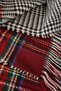 DUBLIN - Reversible Burgundy-Red Oversized Winter Shawl with Scottish Plaid and Houndstooth Patterns | 76 x 190 cm | Soft-Textured, Tasseled - 2