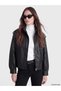 Esvab • Modern & Distinctive Stand Collar Women's Leather Look Jacket - 2