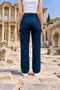Wide Leg Women's Jeans - High Waist, Lycra, Loose Legs, Stretchy Palazzo Women's Denim Pants - 4