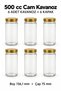 Set of 6 500 Cc Long Glass Food Jars, Sauce Jam Dry Food Jar with Metal Lid