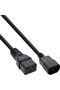 كابل تمديد طاقة إنلاين 10 أمبير، قابس IEC-320-C14 إلى مقبس IEC-320-C19، طول 1 متر، أسود