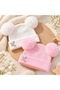 Double Pompom and Stoned Baby Girl Camisole Beanie - Winter Hat with White and Pink Color Options