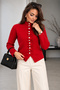 Women's Stand Collar Ruffle Detailed Button Knitwear Cardigan - 3