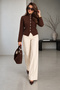 Women's Stand Collar Ruffle Detailed Button Knitwear Cardigan - 4