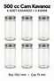 Set of 6 500 Cc Long Glass Food Jars, Sauce Jam Dry Food Jar with Metal Lid