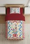 Acrobat Friends Circus Themed Single Children's Bedding Set - Without Sheets