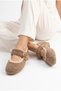 Women's Belted Comfortable Flat Sole Home Ballerinas - 4