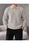 Arco Premium Textured Knitwear Buttoned Polo Collar Long Sleeve Men's Sweater