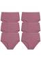 Women's Dusty Rose Ribbed High Waist Panties 6 Pack Comfortable Cut Underwear - 2