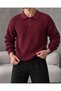Arco Premium Textured Knitwear Buttoned Polo Collar Long Sleeve Men's Sweater - 2