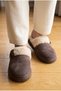 Unisex, Plush Lined, Button Detail, Closed Front, Thick Sole, Comfortable House Slippers - 5