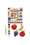 Wooden Painting Set Fruits 10 Pieces Mdf Figures Acrylic Paint Brush and Tape Ages 3+ - 6