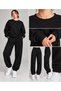Zero Collar Sweatshirt 2-Piece Set Sweatshirt and Relaxed Fit Elastic Cuffed Sweatpants Unisex - 2
