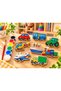 Wooden Painting Set Vehicles 10 Pieces Mdf Figures Acrylic Paint Brush and Tape Ages 3+ - 3
