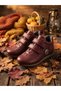 Genuine Leather Orthopedic Sole Burgundy Velcro Children's Boots