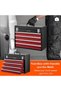 4-Drawers Tool Box with Handle -Black- Portable Tool Storage Box with Secure Latches, Multi-Com - 6