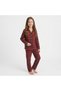 Girl's Cotton Shirt Suede Collar Pajama Set - 3