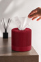 Decorative Napkin Holder & Toilet Paper Box - Compatible with Z-Fold Napkins and Roll Toilet Paper - Burgundy - 4