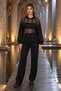 Women S Long Sleeve Hooded Mesh Detailed Sheer Blouse - Modern and Statement-Making Streetwear - 4