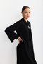Women's Wide Slit Tie-Detail Mercerized Knitwear Dress - 5