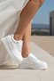 White Bridal Sneakers Comfortable Stylish Satin Lace-Up Heart Detailed Bridal Evening Dress Shoes - 6