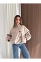 Checked Double-Breasted Collar Buttoned Bomber Jacket
