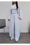 Long Cardigan Comfortable Three-Piece Set - 3