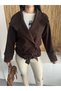 High Collar Belted Buttoned Cashmere Jacket - 2