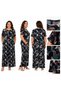 Plus Size Lycra Imported Viscose Kumas Bagcikli V-Neck Short Sleeves Patterned Trendy Seasonal Colorful Jumpsuit