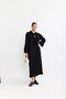 Women's Wide Slit Tie-Detail Mercerized Knitwear Dress - 3