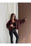 Checked Double-Breasted Collar Buttoned Bomber Jacket - 6