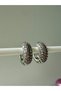 Zircon Stone Tiny Hoop Silver Earrings