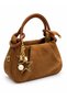 Suede Leather Medium Size Shoulder and Crossbody Bag with Star Accessories and Long Strap (Length 13 cm Width 24 cm Bottom 9 cm) - 2