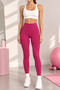 High Waist Flexible Daily Sports Leggings Fuchsia Color - 2
