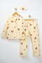 Girls Cherry and Heart Pattern Long Sleeve Buttoned Pajama Set |   Sleeping Band with Gift - 5