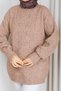 Women's Knitted Patterned Knitwear Tunic Sweater - 6